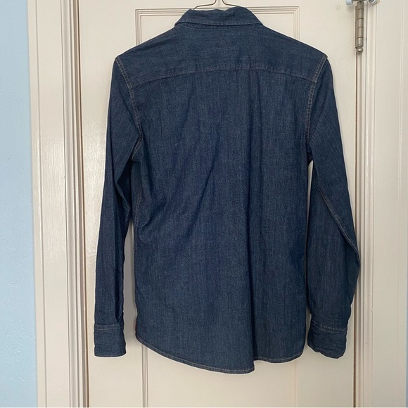 Wrangler Denim Vintage Indigo Pearl Snap Shirt Western Top  Size SP - Picture 2 of 4